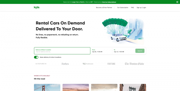 Kyte - Rental Cars, Delivered On Demand
